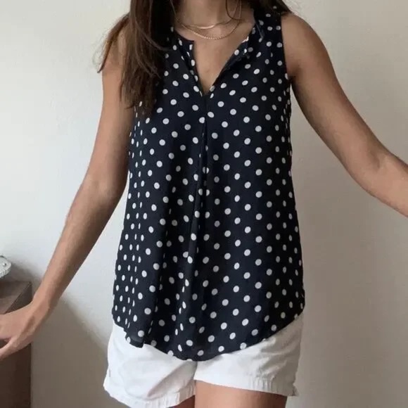 Primark Women's Sleeveless Polka Dot Blouse - Picture 1 of 6